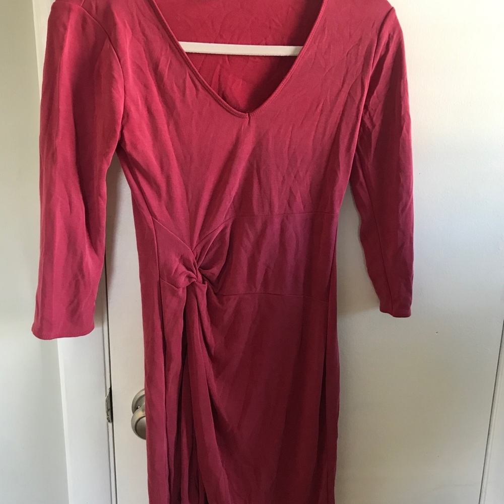 Cute three quarters sleeve dress with slit